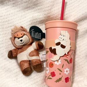 Starbucks 2026 New Years Edition Year of the horse Cup x bear horse keychain